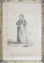 Load image into Gallery viewer, Hans Holbein the Younger, after. Dame de distinction du XVIème Siècle. Engraving by Johann Rudolf Schellenberg. Basel, 1798.
