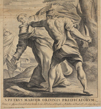 Load image into Gallery viewer, Bonaventura Lamberti, after. The martyrdom of St Peter Martyr. Engraving by Nicolas Dorigny. 1695

