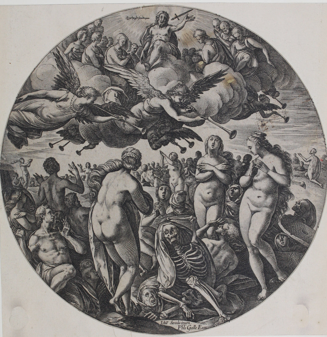 Jan van der Straet, after. The Raising of the Dead. Engraving by Hendrik Goltzius. 1577 (circa).
