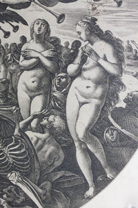 Jan van der Straet, after. The Raising of the Dead. Engraving by Hendrik Goltzius. 1577 (circa).