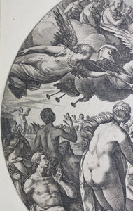 Jan van der Straet, after. The Raising of the Dead. Engraving by Hendrik Goltzius. 1577 (circa).