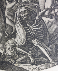 Jan van der Straet, after. The Raising of the Dead. Engraving by Hendrik Goltzius. 1577 (circa).