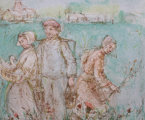 Edna Hibel Plotkin. Friesland. Color lithograph. 1977.