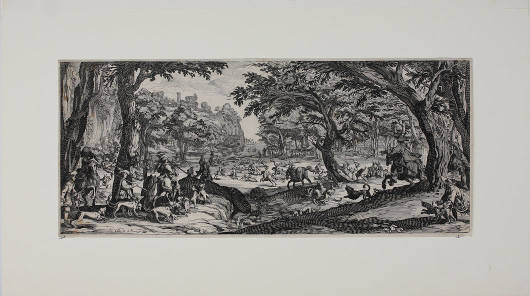 Jacques Callot, after. The Stag Hunt. Etching. ca. 1619–20.