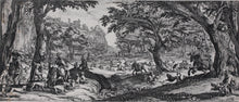 Load image into Gallery viewer, Jacques Callot, after. The Stag Hunt. Etching. ca. 1619–20.

