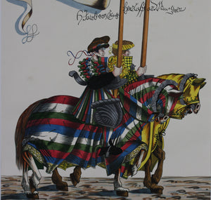Heinrich Pallmann - Hans Burgkmair, after. Two medieval German knights. Watercolors. After 1910.