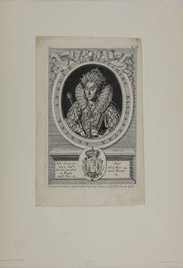 Robert White. Portrait of Elizabeth I, Queen of England. Engraving. 1681.