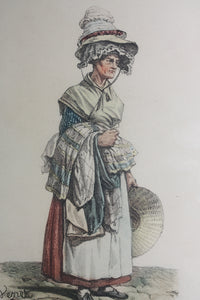 Carle Vernet, after. Marchande de Chiffons. Tinted lithograph. XIX Century.