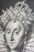 Load image into Gallery viewer, Robert White. Portrait of Elizabeth I, Queen of England. Engraving. 1681.
