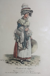 Carle Vernet, after. Marchande de Chiffons. Tinted lithograph. XIX Century.