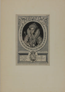 Robert White. Portrait of Elizabeth I, Queen of England. Engraving. 1681.