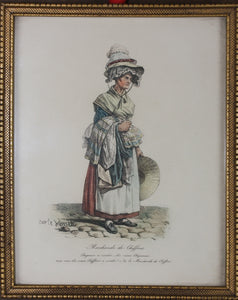 Carle Vernet, after. Marchande de Chiffons. Tinted lithograph. XIX Century.