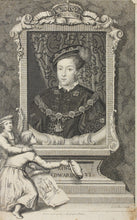 Load image into Gallery viewer, George Vertue. Portrait of King Edward VI. Engraving. 1732-1736.
