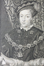 Load image into Gallery viewer, George Vertue. Portrait of King Edward VI. Engraving. 1732-1736.
