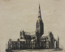 Load image into Gallery viewer, William Brown. Salisbury Cathedral. North East. Etching. 19th Century.
