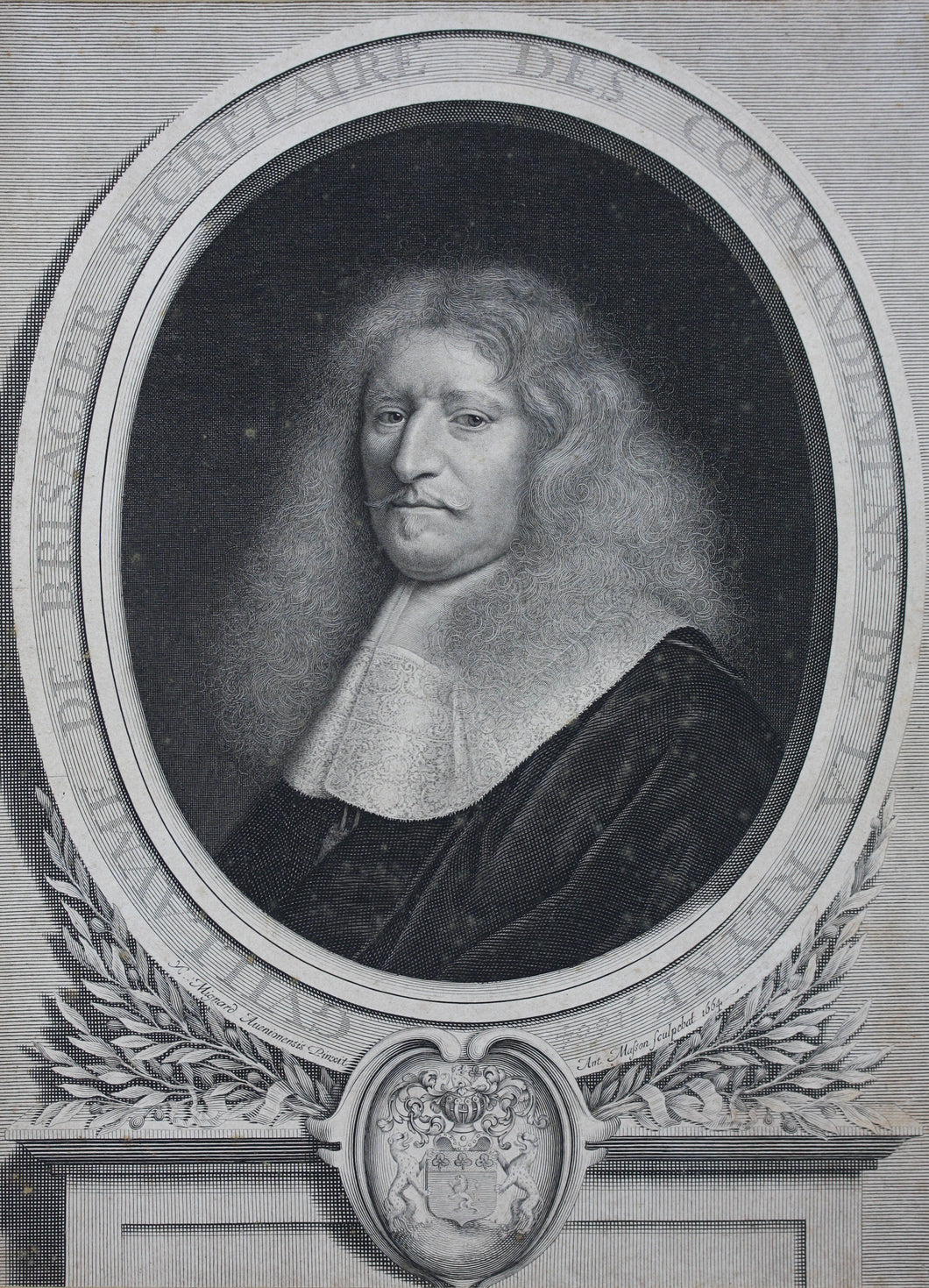 Antoine Masson. Portrait of Guillaume de Brisacier. Engraving after Nicolas Mignard. 1664.