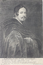 Load image into Gallery viewer, Anthony van Dyck, after. Portrait of Gerardo Seghers. Engraving by Lucas Vorsterman I. 1645-1655.
