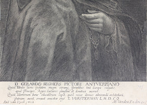 Anthony van Dyck, after. Portrait of Gerardo Seghers. Engraving by Lucas Vorsterman I. 1645-1655.