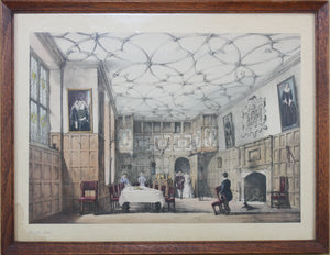 Joseph Nash, after. Old English Interiors. A pair of framed vintage prints. 19th century.