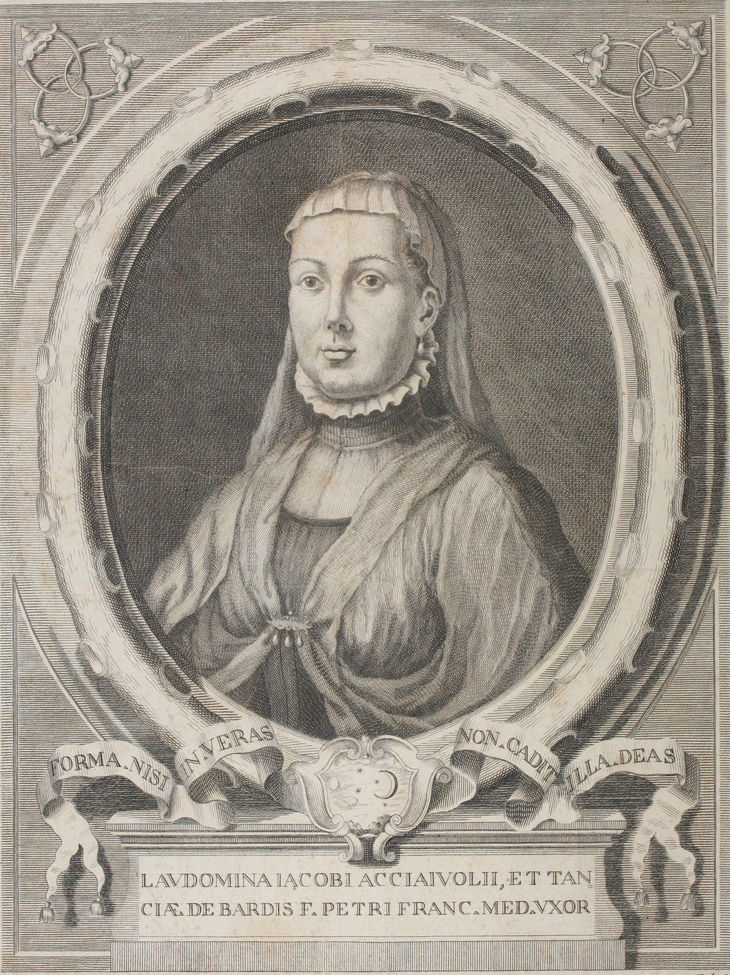 Giuseppe Zocchi, after. Portrait of: Laudomia Acciaiuoli. Engraving by Francesco Allegrini. 1750-1760 (circa).