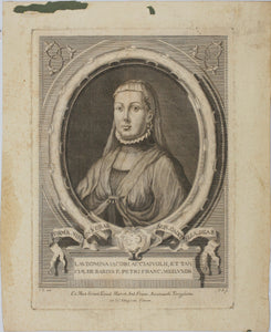 Giuseppe Zocchi, after. Portrait of: Laudomia Acciaiuoli. Engraving by Francesco Allegrini. 1750-1760 (circa).