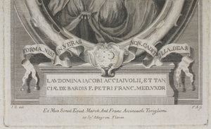 Giuseppe Zocchi, after. Portrait of: Laudomia Acciaiuoli. Engraving by Francesco Allegrini. 1750-1760 (circa).