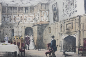Joseph Nash, after. Old English Interiors. A pair of framed vintage prints. 19th century.