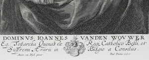 Portrait of Jan van den Wouwer. Engraving by Anthony van Dyck, Paulus Pontius, Lucas Vorsterman I. 1630-1641.