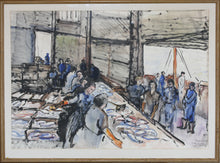Load image into Gallery viewer, Rene Demeurisse. La halle aux poissons à la Rochelle. First half of the 20th century.
