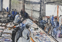 Load image into Gallery viewer, Rene Demeurisse. La halle aux poissons à la Rochelle. First half of the 20th century.
