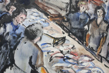 Load image into Gallery viewer, Rene Demeurisse. La halle aux poissons à la Rochelle. First half of the 20th century.

