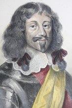Load image into Gallery viewer, Portraits of Henri II d&#39;Orléans Duc de Longueville, and Armand de Bourbon, Prince de Conti. Chalcographie du Louvre. Hand colored engraving. 1830s..
