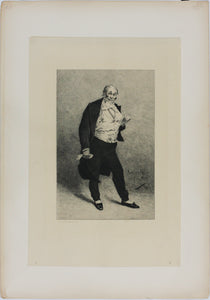 Georges Jules Auguste Cain, after. Portrait of Mr. Lhéritier. Etching by Léon Gaucherel. 1881.