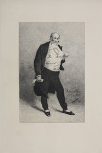 Georges Jules Auguste Cain, after. Portrait of Mr. Lhéritier. Etching by Léon Gaucherel. 1881.