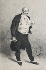 Georges Jules Auguste Cain, after. Portrait of Mr. Lhéritier. Etching by Léon Gaucherel. 1881.