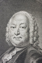 Load image into Gallery viewer, Hendrik Pothoven, after. Portrait of Daniel de Dieu. Engraving by Jacob Houbraken. 1757.
