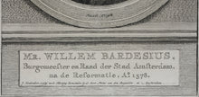 Load image into Gallery viewer, Jacob Houbraken. Portrait of Willem Bardesius. Engraving. 1749 - 1759 and/or 1796.
