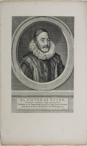 Hendrik Pothoven, after. Portrait of Pieter de Rijcke. Engraving by Jacob Houbraken. 1713 - 1780.