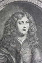 Load image into Gallery viewer, Nicolaes Maes, after. Portrait of Mr. Gerrit Hooft. Engraving by Jacob Houbraken. 1708 - 1780.
