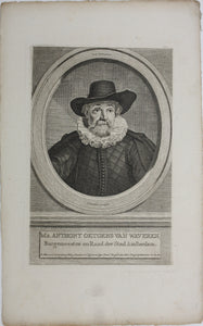 Thomas de Keyser, after. Hendrik Pothoven, after. Portrait of Antonius Oetgens van Waveren. Engraving by Jacob Houbraken. 1749 - 1780 and/or 1796.