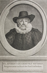 Thomas de Keyser, after. Hendrik Pothoven, after. Portrait of Antonius Oetgens van Waveren. Engraving by Jacob Houbraken. 1749 - 1780 and/or 1796.