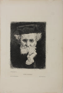 Léon Bonnat. Portrait of Leon Cogniet. Engraving. 1881.