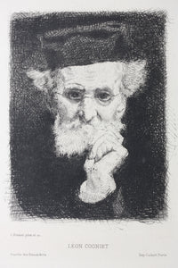 Léon Bonnat. Portrait of Leon Cogniet. Engraving. 1881.