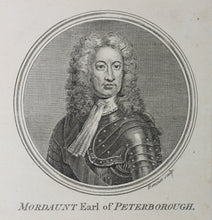 Load image into Gallery viewer, Sir Godfrey Kneller, after. Jacob Houbraken, after. Portrait of Charles Mordaunt, 3rd Earl of Peterborough. Engraving by Antoine Benoist. 1757.
