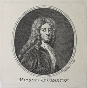 Sir Godfrey Kneller, after. Jacob Houbraken, after. Portrait of Thomas Wharton