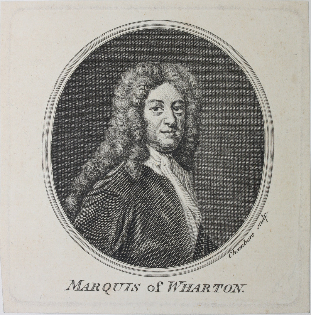 Sir Godfrey Kneller, after. Jacob Houbraken, after. Portrait of Thomas Wharton