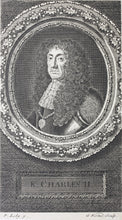 Load image into Gallery viewer, Sir Peter Lely, after. Portrait of King Charles II. Engraving of George Vertue. 1745.
