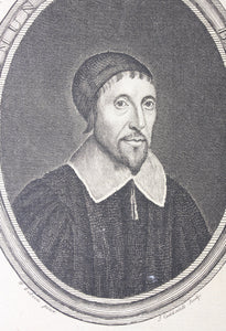 William Dobson, after. Portrait of Edmund Calamy. Engraving by James Caldwell. 18th century.