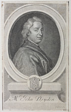 Load image into Gallery viewer, George Vertue. Portrait of Mr. John Dryden. Engraving. 1729.
