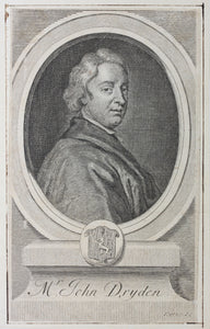 George Vertue. Portrait of Mr. John Dryden. Engraving. 1729.